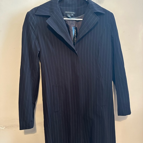 Peace Of Cloth NYC Cooper Zip Car Coat Women’s X-Small Majestic Stripe - Picture 9 of 11